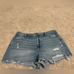 Aerie Light Blue Distressed Jean Shorts